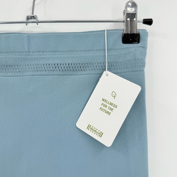 Wolford Net Lines Biker Short in Sky Blue Size L - Picture 7 of 10